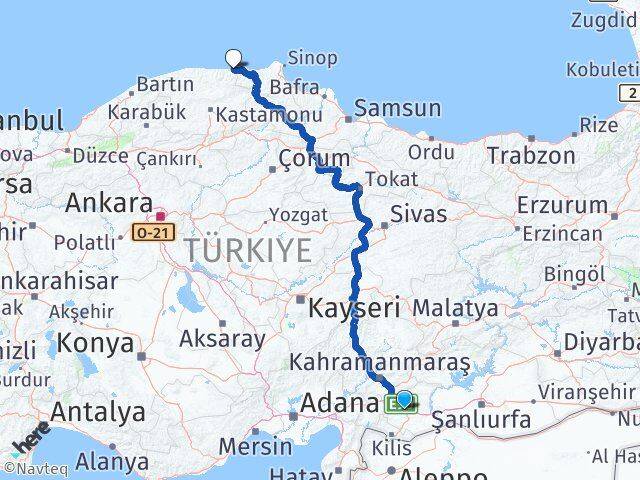 Gaziantep Çatalzeytin Kastamonu Arası Kaç Km - Yol Haritası