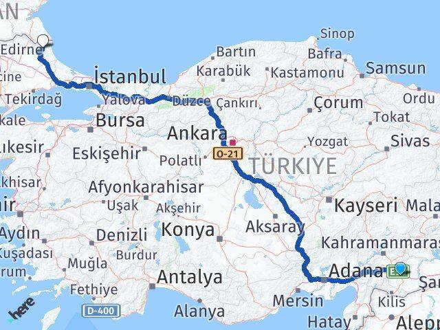 Gaziantep Demirköy Kırklareli Arası Kaç Km - Yol Haritası