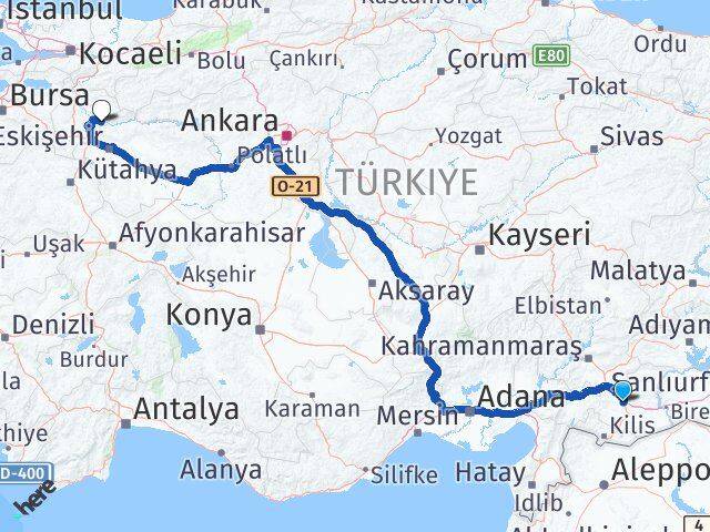 Gaziantep İnhisar Bilecik Arası Kaç Km - Yol Haritası