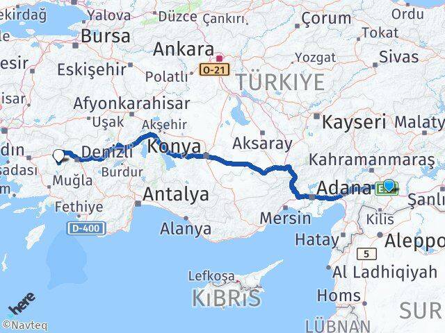 Gaziantep Karacasu Aydın Arası Kaç Km - Yol Haritası