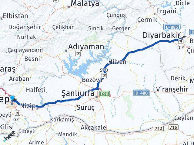 Gaziantep Kayapınar Diyarbakır Arası Kaç Km - Yol Haritası