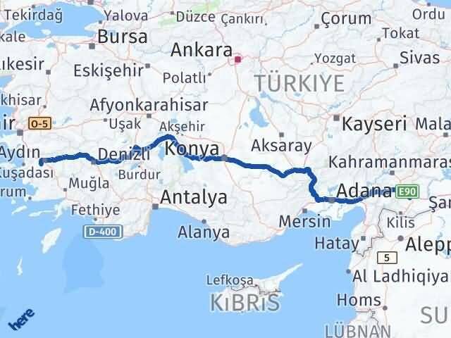 Gaziantep Koçarlı Aydın Arası Kaç Km - Yol Haritası