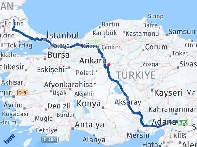 Gaziantep Kofçaz Kırklareli Arası Kaç Km - Yol Haritası