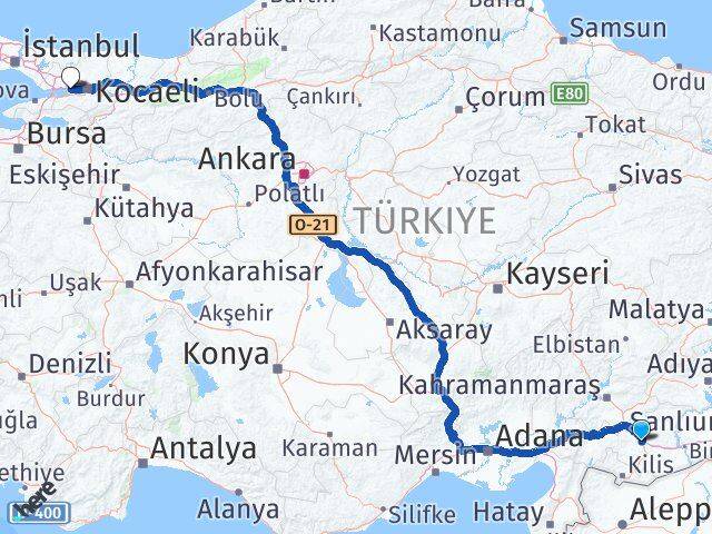 Gaziantep Körfez Kocaeli Arası Kaç Km - Yol Haritası