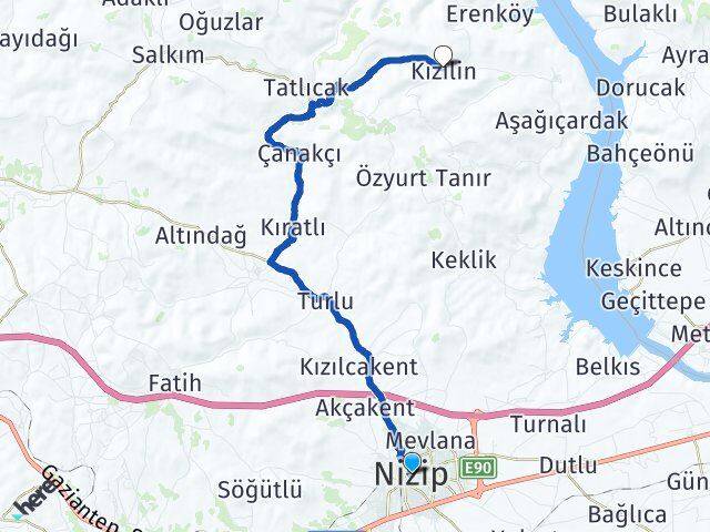 Gaziantep Nizip Kızılin Nizip Arası Kaç Km - Yol Haritası