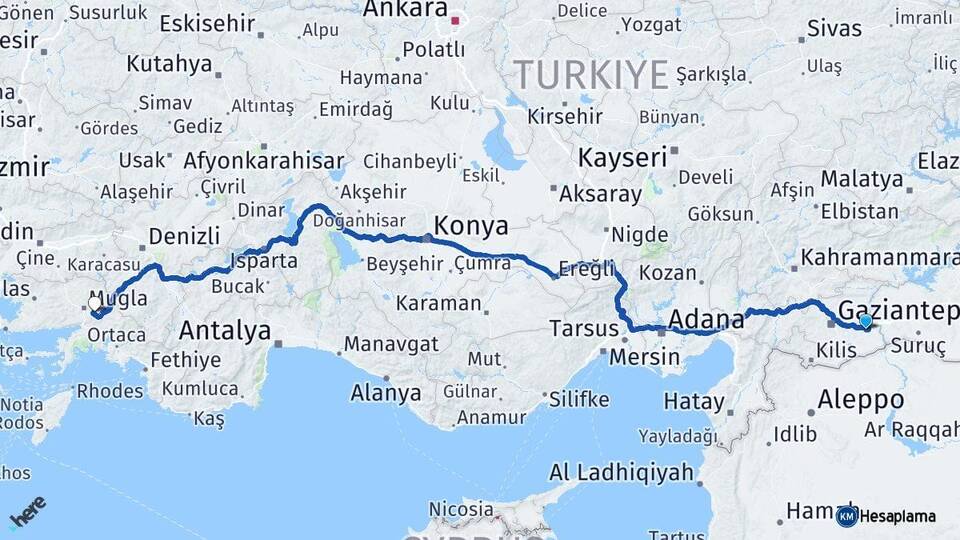 Gaziantep Nizip Muğla Arası Kaç Km? Arası Kaç Saat? Nerede Yol Haritası Yakıt, Rota ve Mesafe Hesaplama Gaziantep Nizip Muğla Arası Kaç Km? Arası Kaç Km Saat? Nerede Yol Haritası Yakıt, Rota ve Mesafe Hesaplama