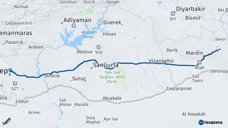 Gaziantep Ömerli Mardin Arası Kaç Km - Yol Haritası