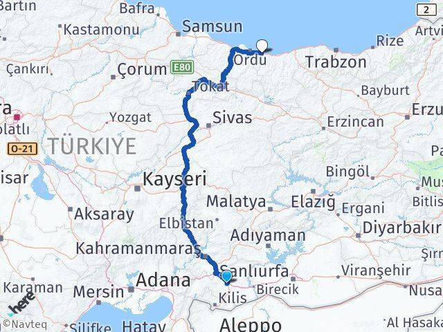Gaziantep Piraziz Giresun Arası Kaç Km - Yol Haritası