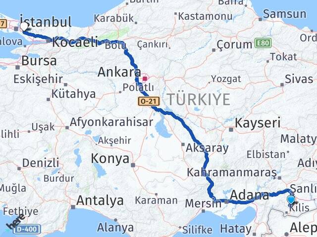 Gaziantep Şahinbey Sancaktepe İstanbul Arası Kaç Km - Yol Haritası