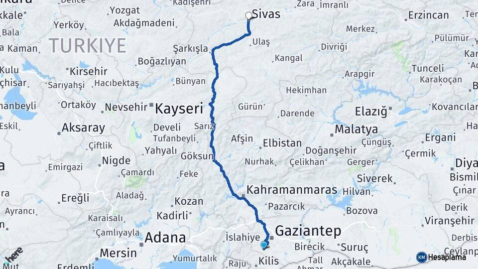 Gaziantep Şahinbey Sivas Arası Kaç Km? Arası Kaç Saat? Nerede Yol Haritası Yakıt, Rota ve Mesafe Hesaplama Gaziantep Şahinbey Sivas Arası Kaç Km? Arası Kaç Km Saat? Nerede Yol Haritası Yakıt, Rota ve Mesafe Hesaplama