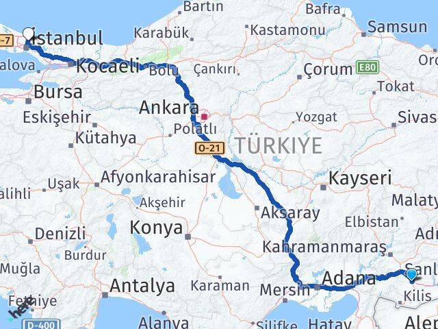 Gaziantep Sarıyer İstanbul Arası Kaç Km - Yol Haritası