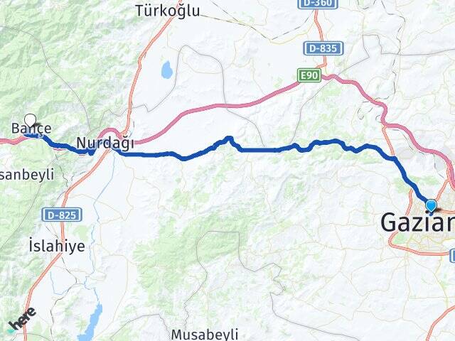 Gaziantep Şehitkamil Bahçe Osmaniye Arası Kaç Km - Yol Haritası