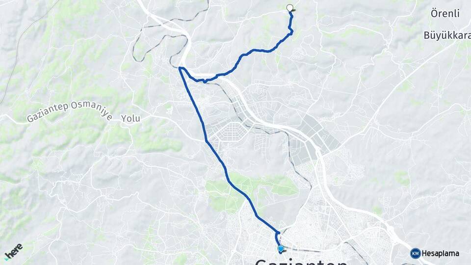 Gaziantep Şehitkamil Kızıkhamurkesen Şehitkamil Arası Kaç Km - Yol Haritası