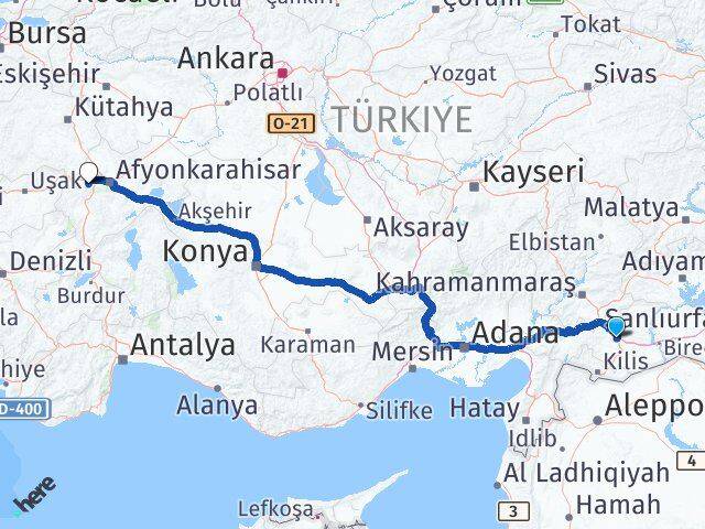 Gaziantep Sinanpaşa Afyonkarahisar Arası Kaç Km - Yol Haritası