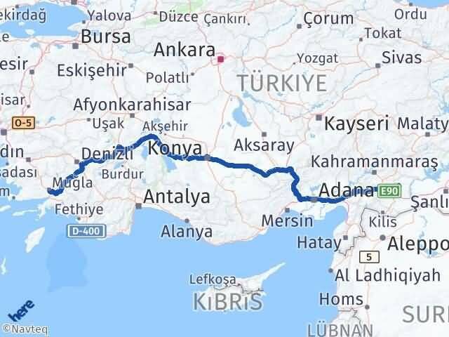Gaziantep Yavuzeli Muğla Arası Kaç Km - Yol Haritası