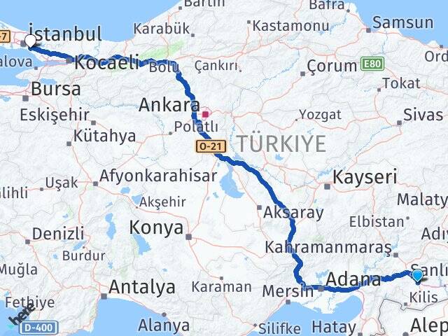 Gaziantep Yeditepe Üniversitesi Arası Kaç Km - Yol Haritası