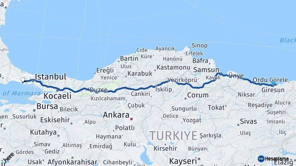 Giresun Büyükçekmece İstanbul Arası Kaç Km? Arası Kaç Saat? Nerede Yol Haritası Yakıt, Rota ve Mesafe Hesaplama Giresun Büyükçekmece İstanbul Arası Kaç Km? Arası Kaç Km Saat? Nerede Yol Haritası Yakıt, Rota ve Mesafe Hesaplama