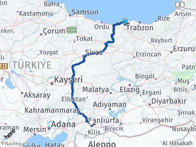 Giresun Çanakçı Gaziantep Arası Kaç Km - Yol Haritası