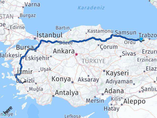 Giresun Doğankent Aydın Arası Kaç Km - Yol Haritası