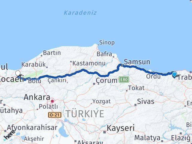 Giresun Doğankent Düzce Arası Kaç Km - Yol Haritası