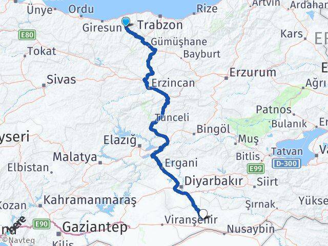 Giresun Doğankent Mardin Arası Kaç Km - Yol Haritası