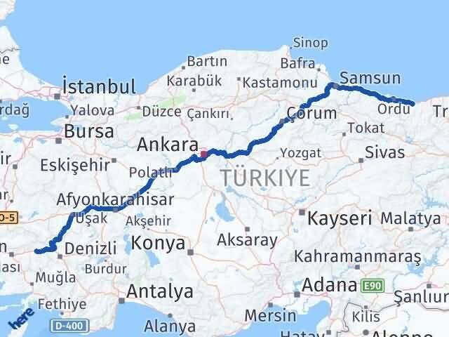 Giresun Kuyucak Aydın Arası Kaç Km - Yol Haritası