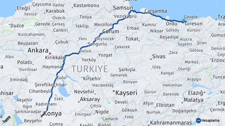 Giresun Selçuklu Konya Arası Kaç Km? - Kmhesaplama.com Arası Kaç Saat? Nerede Yol Haritası Yakıt, Rota ve Mesafe Hesaplama Giresun Selçuklu Konya Arası Kaç Km? - Kmhesaplama.com Arası Kaç Km Saat? Nerede Yol Haritası Yakıt, Rota ve Mesafe Hesaplama