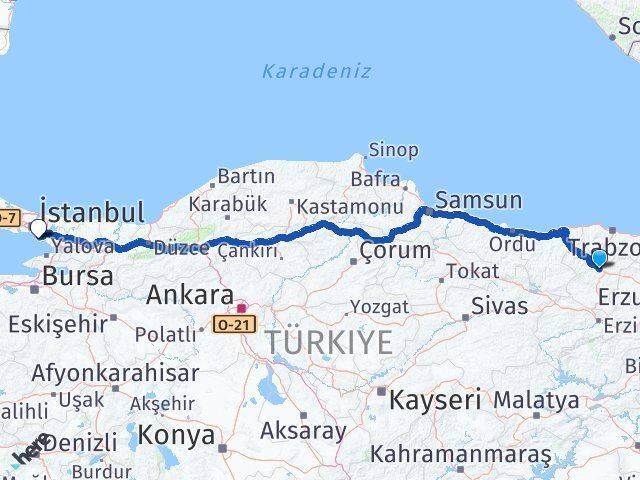 Gümüşhane Adalar İstanbul Arası Kaç Km - Yol Haritası
