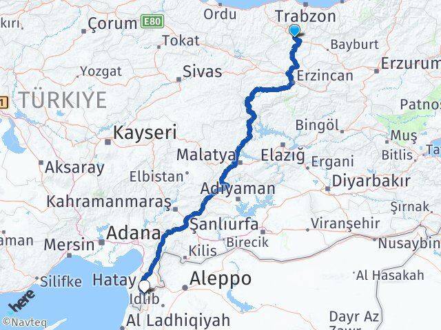Gümüşhane Altınözü Hatay Arası Kaç Km - Yol Haritası