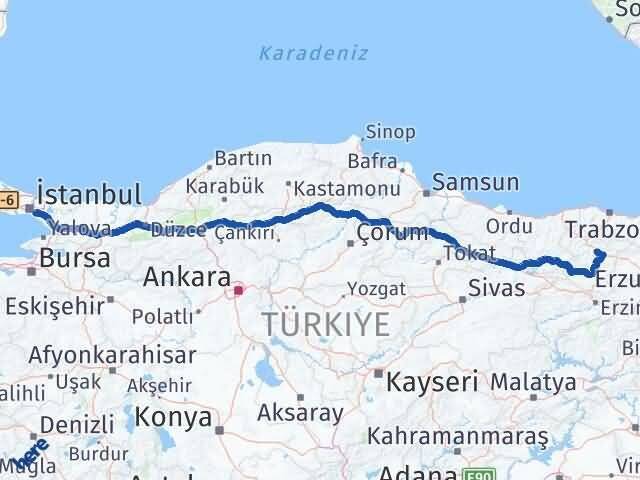 Gümüşhane Ataşehir İstanbul Arası Kaç Km - Yol Haritası