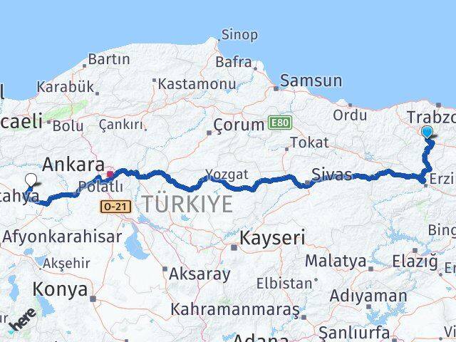 Gümüşhane Beylikova Eskişehir Arası Kaç Km - Yol Haritası