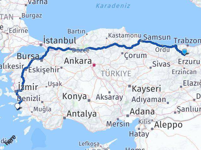 Gümüşhane Didim Aydın Arası Kaç Km - Yol Haritası