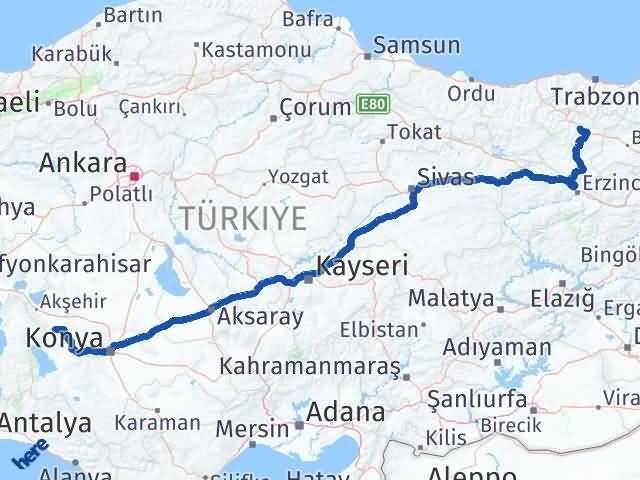 Gümüşhane Doğanhisar Konya Arası Kaç Km - Yol Haritası