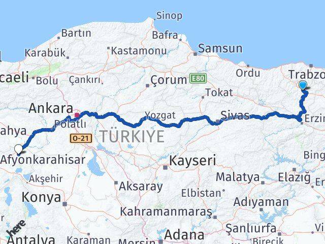 Gümüşhane Emirdağ Afyonkarahisar Arası Kaç Km - Yol Haritası