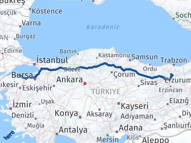 Gümüşhane Erdek Balıkesir Arası Kaç Km - Yol Haritası