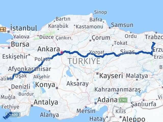 Gümüşhane Eşme Uşak Arası Kaç Km - Yol Haritası