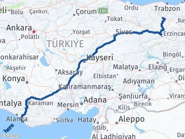 Gümüşhane Gazipaşa Antalya Arası Kaç Km - Yol Haritası