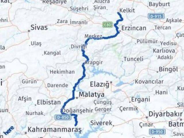Gümüşhane Kelkit Adıyaman Arası Kaç Km - Yol Haritası