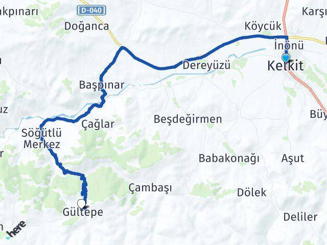 Gümüşhane Kelkit Gültepe Kelkit Arası Kaç Km - Yol Haritası