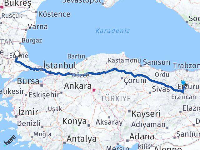 Gümüşhane Kelkit Kırklareli Arası Kaç Km - Yol Haritası