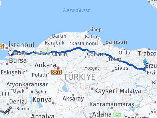 Gümüşhane Kelkit Yalova Arası Kaç Km - Yol Haritası