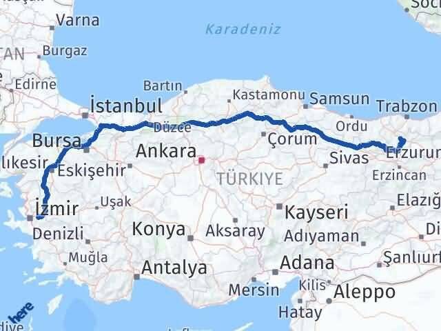 Gümüşhane Kemalpaşa İzmir Arası Kaç Km - Yol Haritası