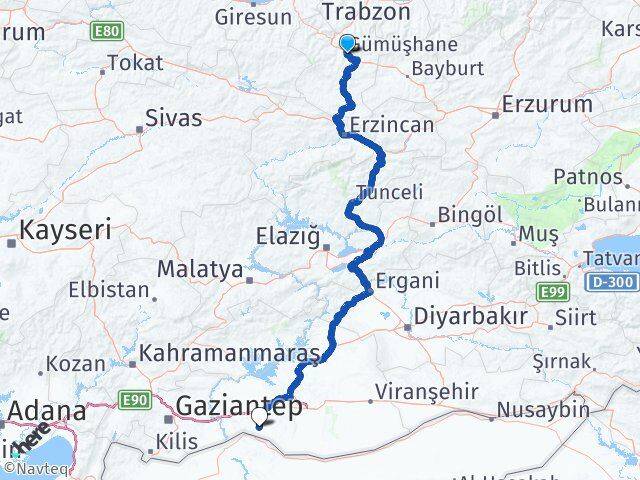 Gümüşhane Suruç Şanlıurfa Arası Kaç Km - Yol Haritası