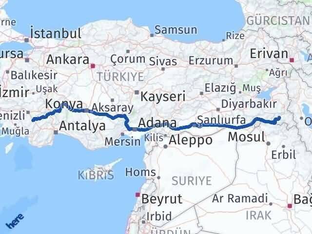 Hakkari Acıpayam Denizli Arası Kaç Km - Yol Haritası