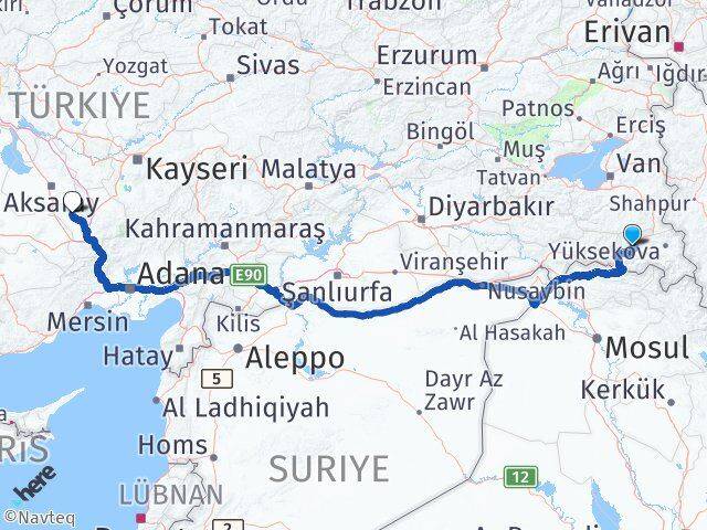 Hakkari Altunhisar Niğde Arası Kaç Km - Yol Haritası