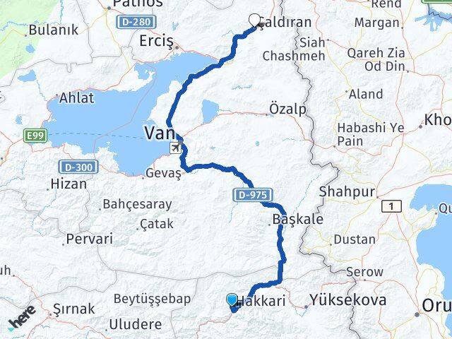 Hakkari Çaldıran Van Arası Kaç Km - Yol Haritası
