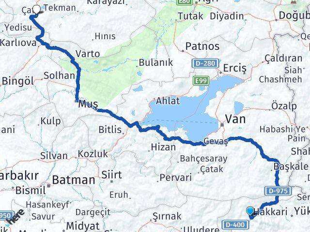 Hakkari Çat Erzurum Arası Kaç Saat? Yol Haritası, Yakıt, Rota ve Mesafe Hesaplama Hakkari Çat Erzurum Arası Kaç Km? Kaç Saat? Yol Haritası
