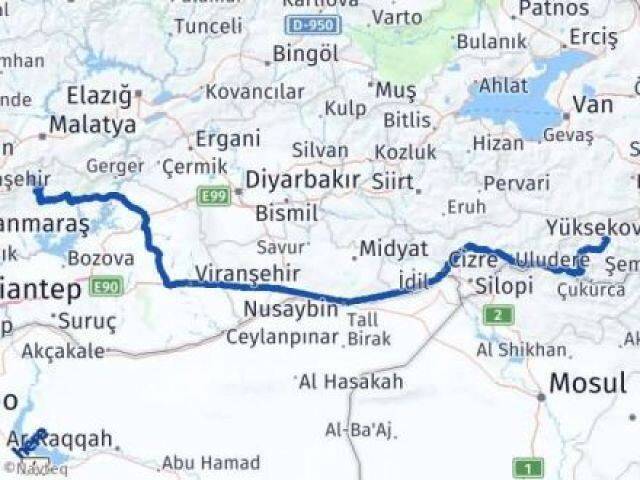 Hakkari Çelikhan Adıyaman Arası Kaç Km - Yol Haritası
