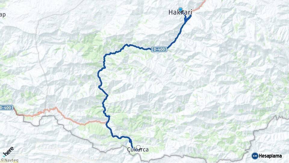Hakkari Çukurca Arası Kaç Km - Yol Haritası