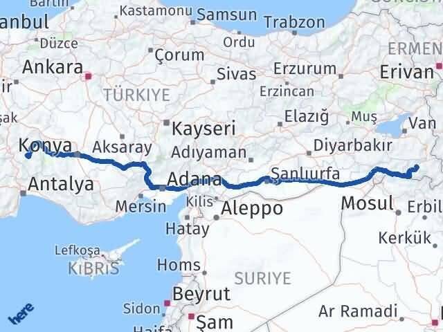 Hakkari Eğirdir Isparta Arası Kaç Km - Yol Haritası